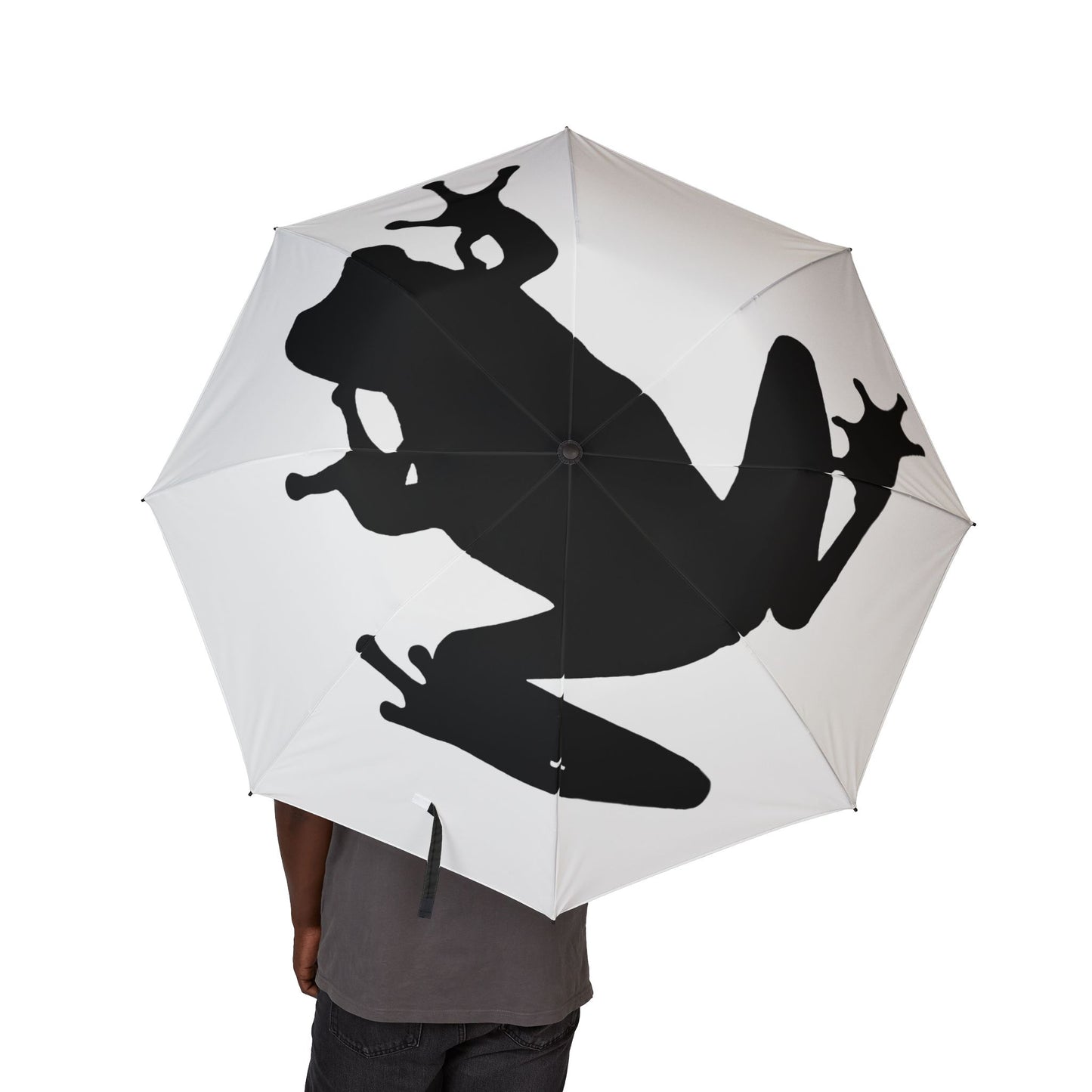 Frog Silhouette Foldable Umbrella — Compact Semi-Automatic Rain Parasol