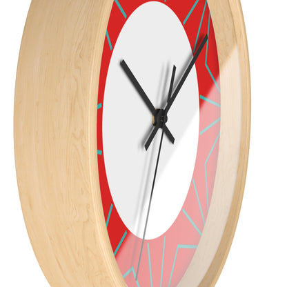 Geometric Red Starburst Wall Clock — Modern Decorative Home Clock