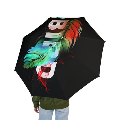 Foldable Umbrella — Colorful Feather Rainproof Umbrella (Semi-Automatic)