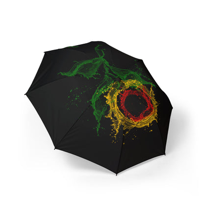 Foldable Umbrella – Color Splash Rose Design | Compact Semi-Automatic Rain Umbrella