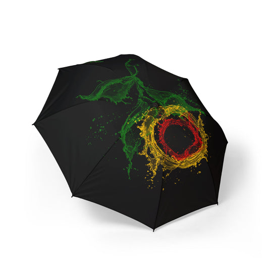 Foldable Umbrella – Color Splash Rose Design | Compact Semi-Automatic Rain Umbrella
