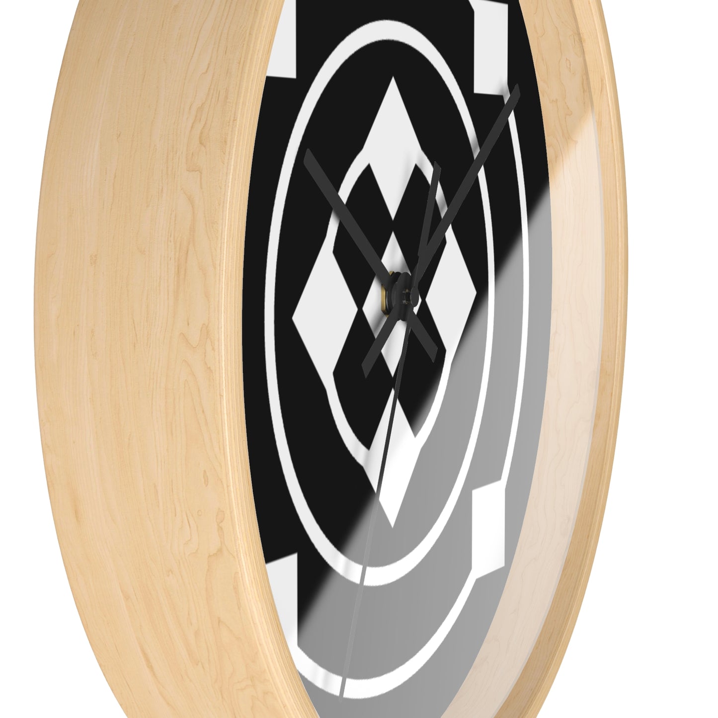 Geometric Black & White Wall Clock — Bold Minimalist Home Decor