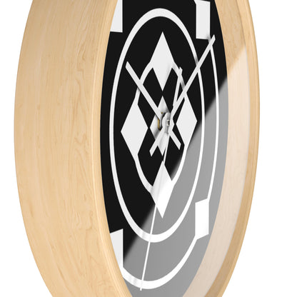 Geometric Black & White Wall Clock — Bold Minimalist Home Decor