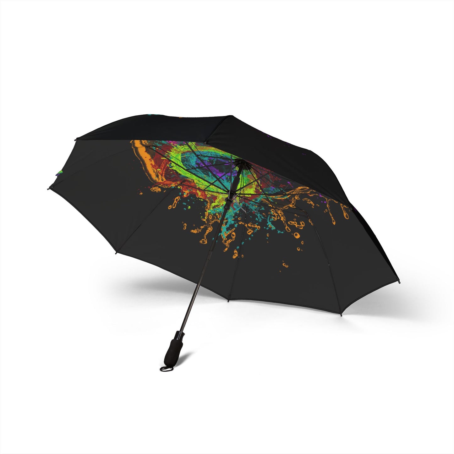 Foldable Umbrella — Neon Paint Splash Compact Travel Umbrella