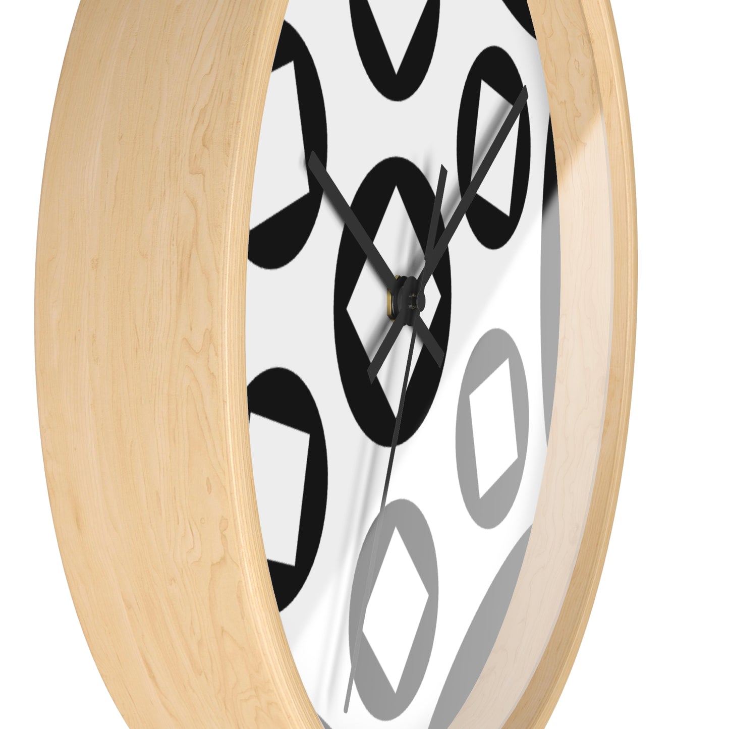 Modern Black & White Geometric Wall Clock — Minimalist Monochrome Home Decor