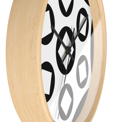 Modern Black & White Geometric Wall Clock — Minimalist Monochrome Home Decor