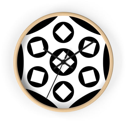 Modern Black & White Geometric Wall Clock — Minimalist Monochrome Home Decor