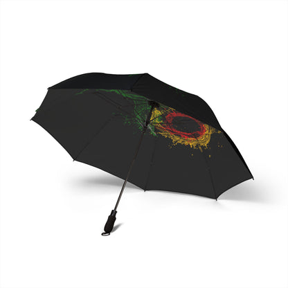 Foldable Umbrella – Color Splash Rose Design | Compact Semi-Automatic Rain Umbrella