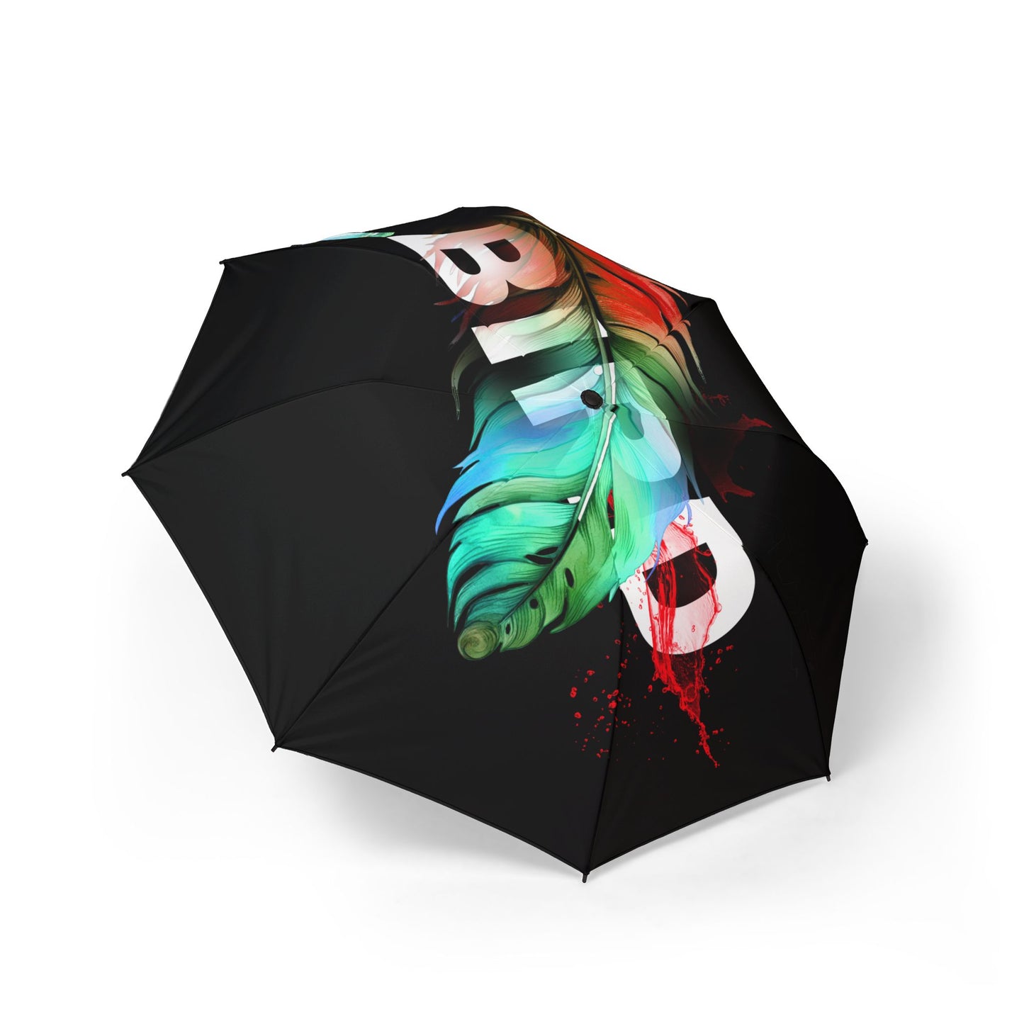 Foldable Umbrella — Colorful Feather Rainproof Umbrella (Semi-Automatic)