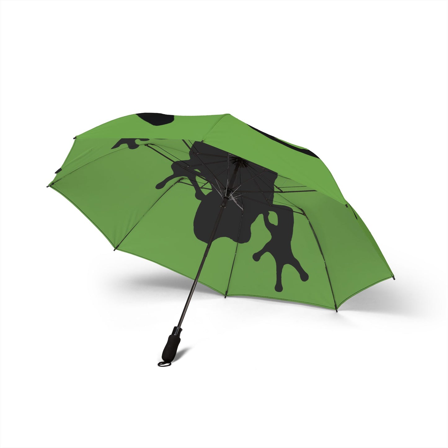 Frog Silhouette Foldable Umbrella — Compact Rain Umbrella with Bold Green Design