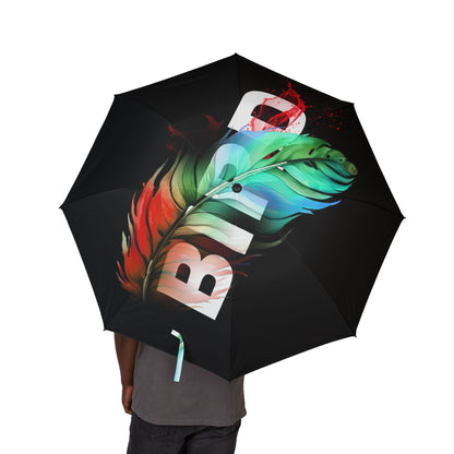 Foldable Umbrella — Colorful Feather Rainproof Umbrella (Semi-Automatic)