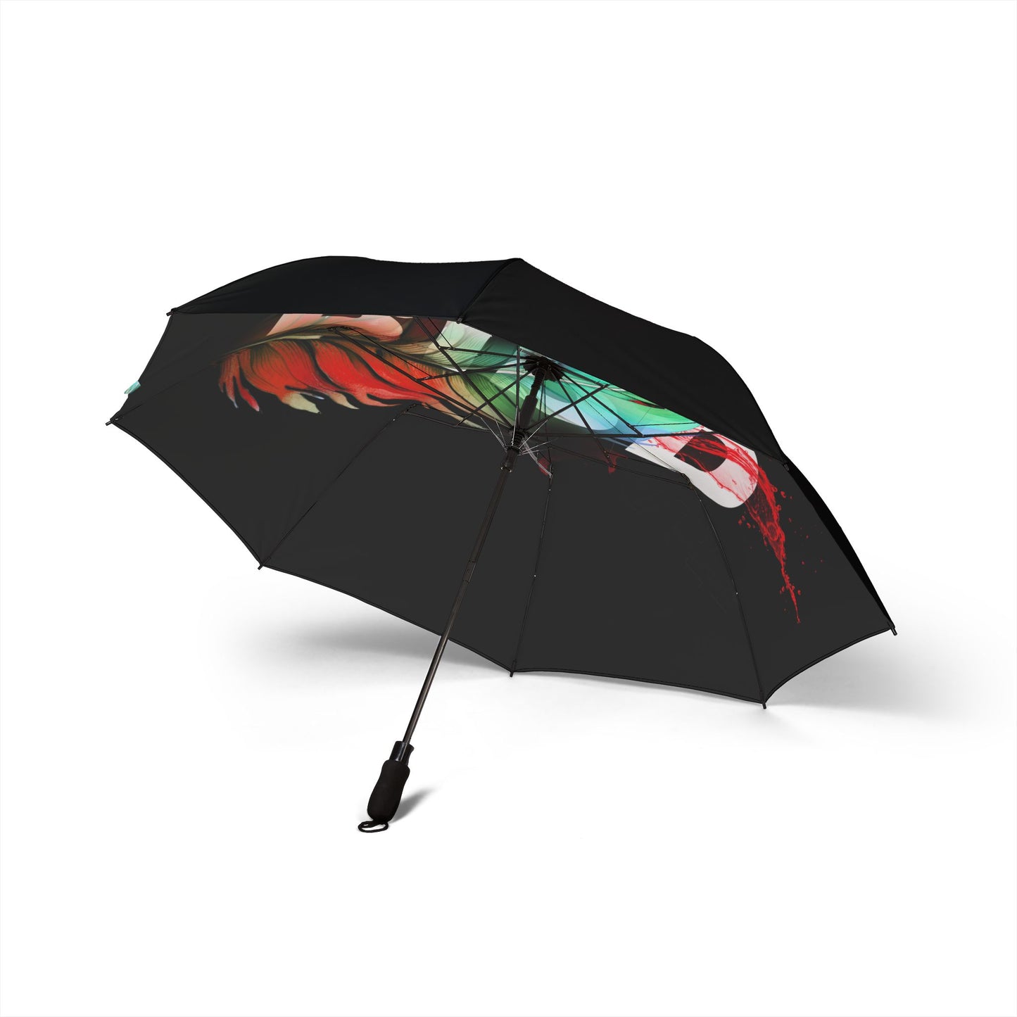 Foldable Umbrella — Colorful Feather Rainproof Umbrella (Semi-Automatic)