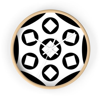Modern Black & White Geometric Wall Clock — Minimalist Monochrome Home Decor