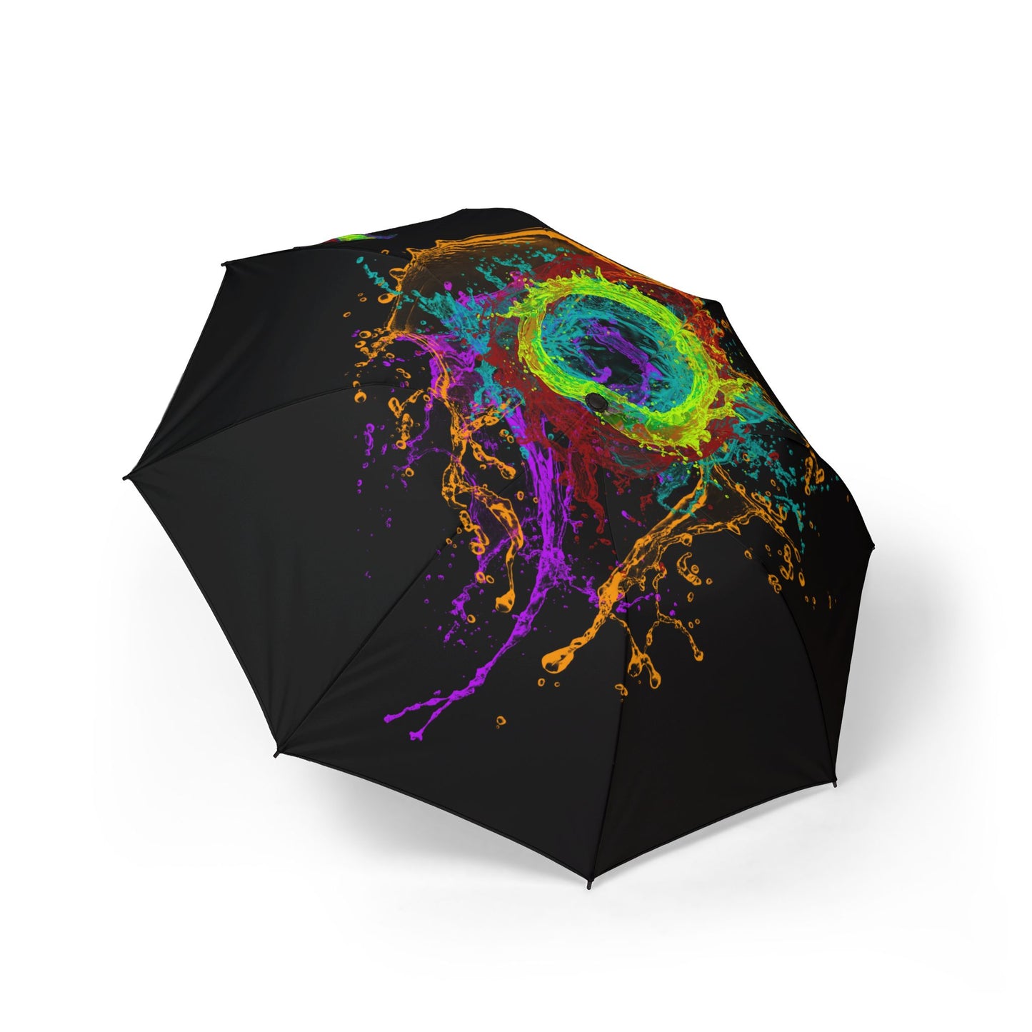 Foldable Umbrella — Neon Paint Splash Compact Travel Umbrella