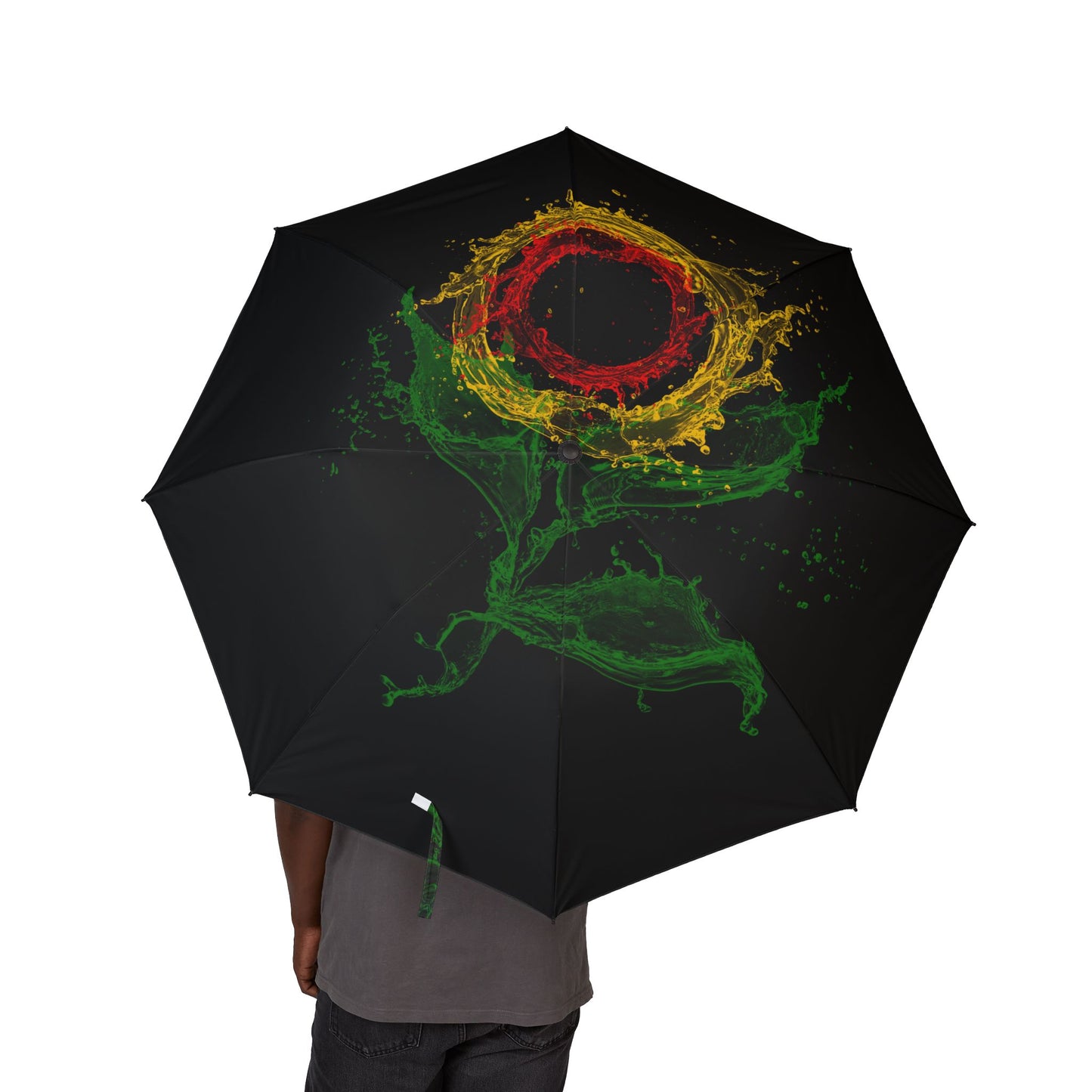 Foldable Umbrella – Color Splash Rose Design | Compact Semi-Automatic Rain Umbrella