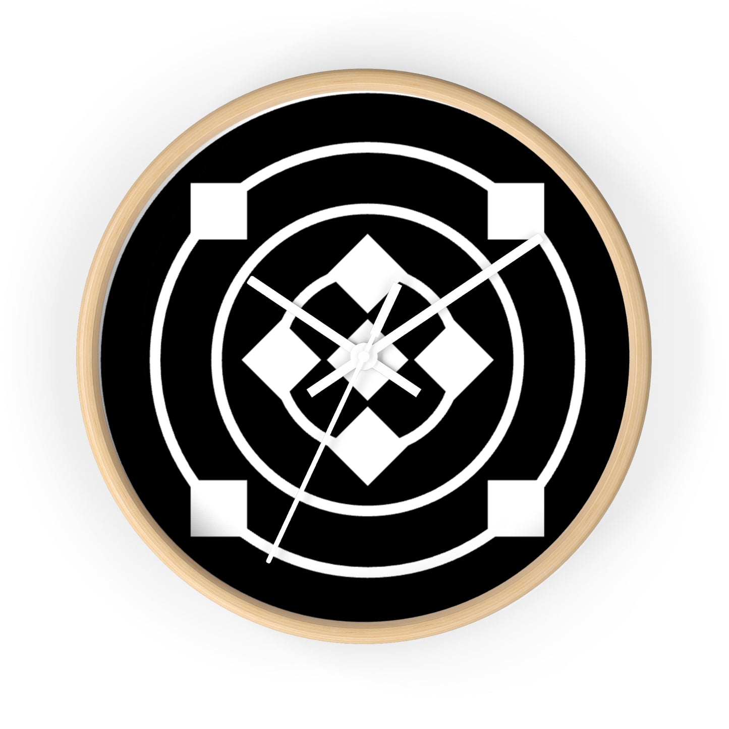 Geometric Black & White Wall Clock — Bold Minimalist Home Decor