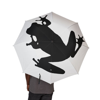 Frog Silhouette Foldable Umbrella — Compact Semi-Automatic Rain Parasol