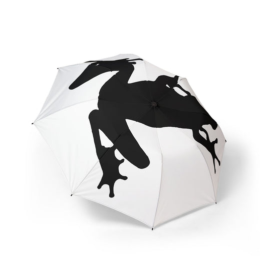 Frog Silhouette Foldable Umbrella — Compact Semi-Automatic Rain Parasol