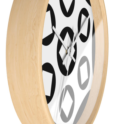 Modern Black & White Geometric Wall Clock — Minimalist Monochrome Home Decor