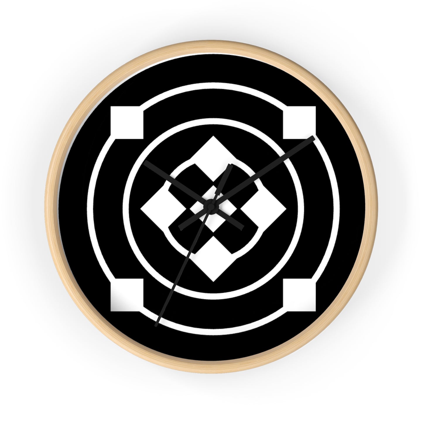 Geometric Black & White Wall Clock — Bold Minimalist Home Decor