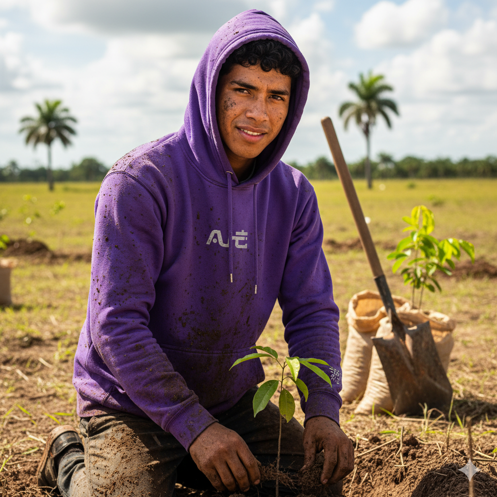 Eco-Hoddie / Jacaranda - Adopt a Tree.
